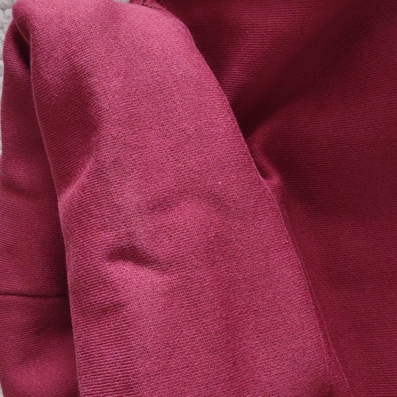 NWT Athleta XS 24/7 Funnel Neck Relaxed Organic Cotton Burgundy Sweatshirt - Picture 16 of 16